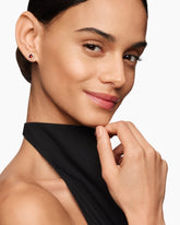 Petite Chatelaine® Pavé Bezel Stud Earrings in 18K Yellow Gold with Garnet and Diamonds, 5mm